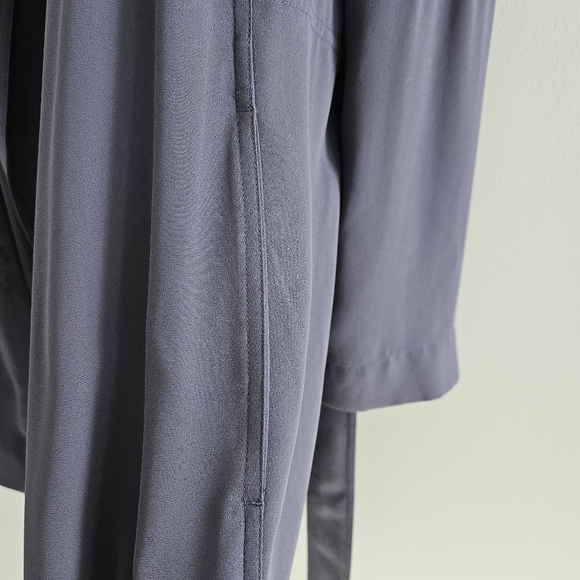 Aritzia Babaton Quincey Draped Trench Jacket Blue Small Classic Quiet Luxury - Picture 7 of 12